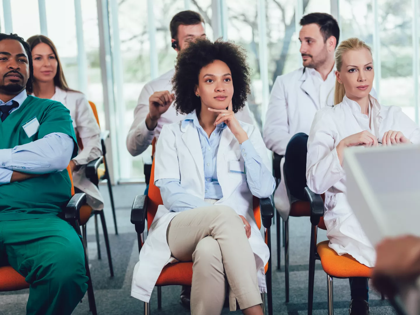 Healthcare students in a learning environment.