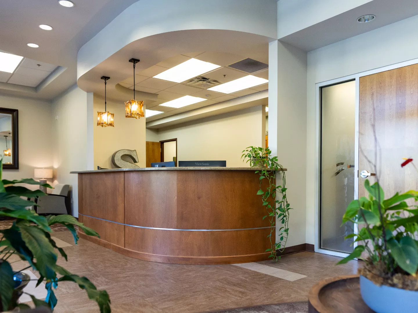Reception desk at Southern Oral Facial & Surgery.