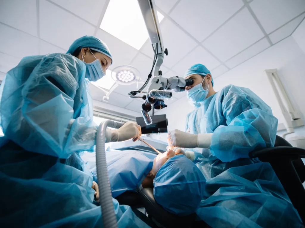 Image of an oral surgery in progress.